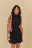 VESTIDO CURTO FRANZIDO GOLA
