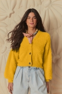 CARDIGAN CURTO PELINHO AMARELO