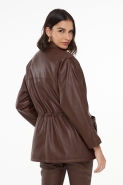 JAQUETA LIKE LEATHER ALONGADA