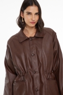 JAQUETA LIKE LEATHER ALONGADA