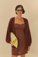 CARDIGAN TRICOT PELINHO MARROM