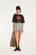 SHORT SAIA PREGAS CINZA