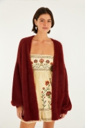 CARDIGAN TRICOT PELINHO BORDO