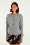 CARDIGAN PELINHO CURTO CINZA