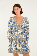VESTIDO CURTO JARDIM CHINTZ LENCO