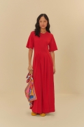 VESTIDO CROPPED PREGAS TSHIRT VERMELHO
