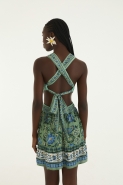 VESTIDO CURTO AZULEJO FLORIDO