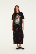 SAIA MIDI PLISSADA COQUETEL TROPICAL