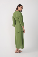 VESTIDO CROPPED CREPE PAREO VERDE COCO