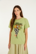 TSHIRT FIT BOUQUET TROPICAL VERDE