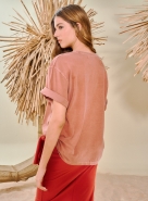 BLUSA ESTAMPADA OPEN MARROM INCEPTION