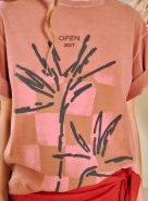 BLUSA ESTAMPADA OPEN MARROM INCEPTION