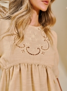 BLUSA LINHO BORDADA OPEN BEGE MARFIM