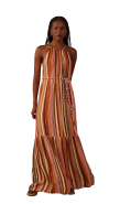 VESTIDO LONGO LUREX ESTAMPA BOSQUE