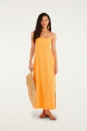 VESTIDO RETO ALCINHAS LARANJA