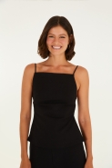 BLUSA ALFAIATARIA ALCINHAS PRETA