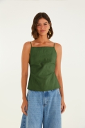 BLUSA ALFAIATARIA ALCINHAS VERDE