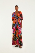 VESTIDO LONGO ROSAS PINTADAS