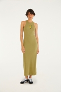 VESTIDO MIDI RIB CACHO DE BANANA