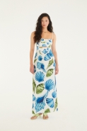 VESTIDO LONGO RETO CONCHA LITORAL