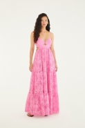 VESTIDO MIDI LAISE TROPICAL ROSA