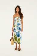 VESTIDO MIDI SEM ALCA CONCHA LITORAL