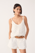 BLUSA TRICOT DETALHE BARRA OFF WHITE