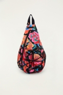 MOCHILA ROLEZIN ROSAS PINTADAS PRETO