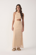 VESTIDO CROPPED TULE ESTAMPA MOSAICO