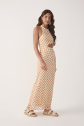 VESTIDO CROPPED TULE ESTAMPA MOSAICO