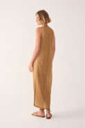 VESTIDO TRICOT RESORT LUREX DOURADO