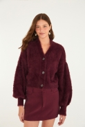 CARDIGAN CURTO PELINHO VINHO