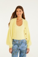 CARDIGAN CURTO PELINHO AMARELO