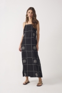 VESTIDO CROPPED LINHO XADREZ SOL PRETO