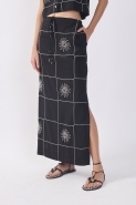 SAIA CROPPED LINHO XADREZ SOL PRETO