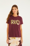 TSHIRT MEDIA TULIPA RIO ROXO AMEIXA