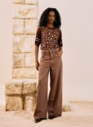 CALCA SARJA BASIC COMFORT MARROM MALFITANO OPEN