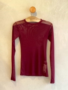BLUSA TULE BASIC BORDO
