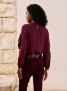 BLUSA OPEN BORDO MISTERY