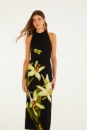 VESTIDO FRENTE UNICA FLORAL ORQUIDEA