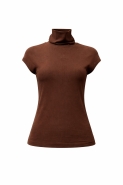BLUSA CANELADA OPEN MARROM SHAVED