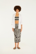 SAIA MIDI RETA LISTRA TROPICAL