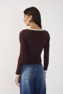 BLUSA TRICOT VIES ROLINHO MARROM TERRA