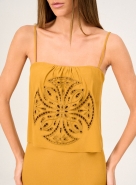 VESTIDO BORDADO OPEN AMARELO GOLDEN