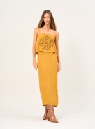 VESTIDO BORDADO OPEN AMARELO GOLDEN