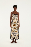 VESTIDO CROPPED FLORAL MAYE BEGE