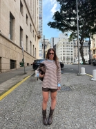 MOLETOM LISTRAS MARROM