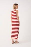 VESTIDO LONGO LISTRADO MALHA TRICOT LISTRADO