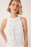 REGATA BORDADA CANELADA OFF WHITE