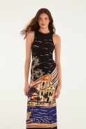 VESTIDO MIDI LENCO PARATY
